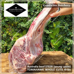 Beef rib TOMAHAWK Australia STEER (young cattle) DIAMANTINA frozen portioned 1 rib +/- 1.6kg (price/kg)
